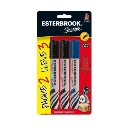 MARCADORES SHARPIE ESTERBROOK, 3 PIEZAS, NUEVO OFERTA   CINCEL