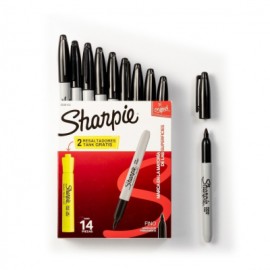 MARCADORES SHARPIE NEGRO 12 PIEZAS   2 MARCATEXTOS, NUEVO OFERTA   2038105