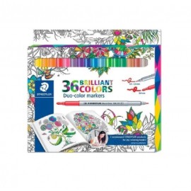 MARCADORES STAEDTLER DUO COLOR, 36 PZAS NUEVO, OFERTA   DUO COLOR