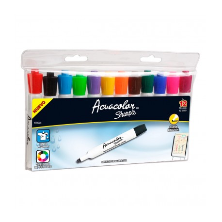 MARCADORES ACUACOLOR  12 PIEZAS, SHARPIE NUEVO OFERTA ACUACOLOR