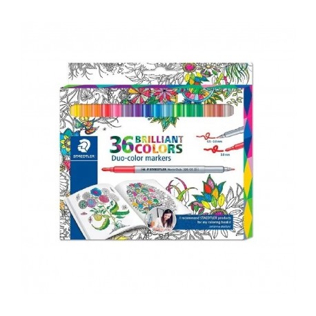 MARCADORES STAEDTLER DUO COLOR, 36 PZAS NUEVO, OFERTA   DUO COLOR