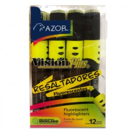 MARCATEXTOS AZOR VISION AMARILLO 12 PZAS, NUEVO OFERTA    RESALTADOR