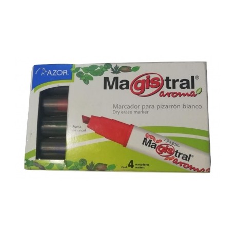 MARCADORES PARA PIZARRON BLANCO CON AROMA 4 PZAS, NUEVO OFERTA   MAGISTRAL